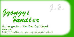 gyongyi handler business card
